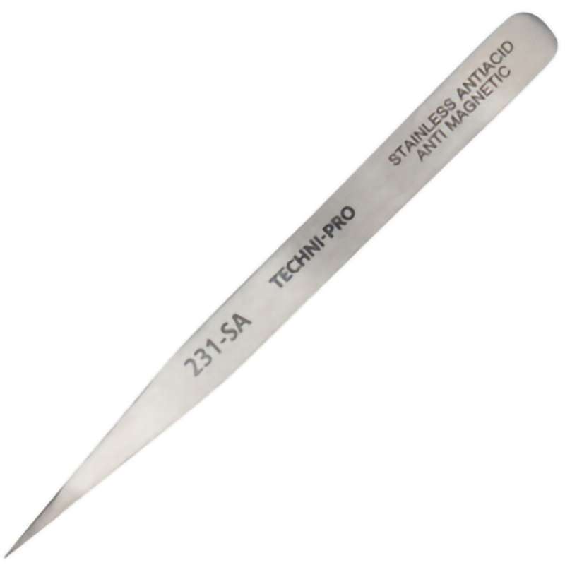Tweezers, Economy, Narrow Body, Sharp, Serrated Tips, 4.75" OAL